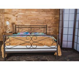 Кровать двуспальная Мишель (160х200) коричневый бархат | Интернет магазин мебели и декора LifeDekor