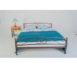 Кровать двуспальная Валерия с изножьем (160х200/металлическое основание) Коричневый бархат | Интернет магазин мебели и декора LifeDekor