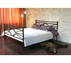 Кровать двуспальная "Мираж" с изножьем (160х200/металлическое основание) Коричневый бархат | Интернет магазин мебели и декора LifeDekor