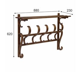 Вешалка настенная В 7Н средне-коричневый | Интернет магазин мебели и декора LifeDekor