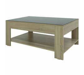 Стол журнальный BeautyStyle 26 сонома/стекло черное | Интернет магазин мебели и декора LifeDekor