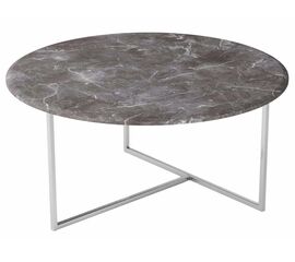 Стол журнальный Маджоре серый мрамор/хром | Интернет магазин мебели и декора LifeDekor