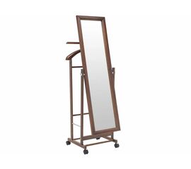Вешалка костюмная с зеркалом на колесах В 24Н средне-коричневый | Интернет магазин мебели и декора LifeDekor