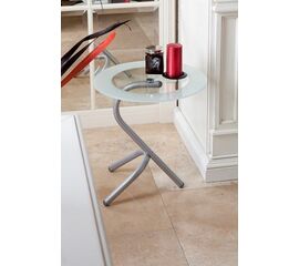 Стол журнальный Дуэт 5 металлик/ прозрачное | Интернет магазин мебели и декора LifeDekor