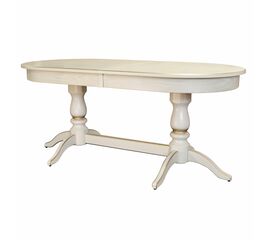 Стол обеденный Тарун 3 раздвижной слоновая кость/золото 150/200*84 | Интернет магазин мебели и декора LifeDekor