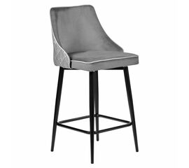 Стул полубарный Dave серый с жаккардом, с поворотным механизмом | Интернет магазин мебели и декора LifeDekor