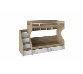 Кровать 2-х ярусная с лестницей приставной с ящиками «Оксфорд» | Интернет магазин мебели и декора LifeDekor