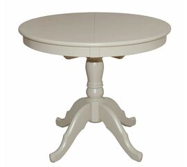 Стол обеденный раздвижной Круглый D1000  (Слоновая кость/массив березы, МДФ, ШПОН) | Интернет магазин мебели и декора LifeDekor