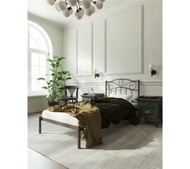 Кровать "Глэдис" без изножья (90х200/ноги металл/цвет Коричневый бархат) | Интернет магазин мебели и декора LifeDekor