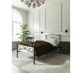 Кровать с изножьем "Глэдис"  (90х200/ноги металл/цвет Коричневый бархат) | Интернет магазин мебели и декора LifeDekor