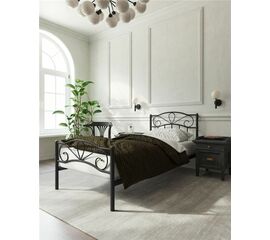 Кровать с изножьем "Глэдис"  (90х200/ноги металл/цвет Чёрный) | Интернет магазин мебели и декора LifeDekor