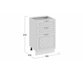 Шкаф напольный с тремя ящиками «Бьянка» | Интернет магазин мебели и декора LifeDekor