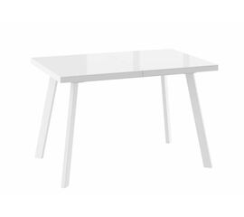 Стол обеденный раздвижной со стеклом БОРГ-120(160)х80  Белый | Интернет магазин мебели и декора LifeDekor
