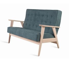 Диван двухместный РЕТРО (беленый дуб / RS 29 - бирюзовый) | Интернет магазин мебели и декора LifeDekor