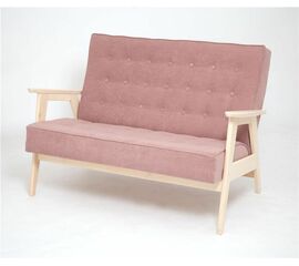 Диван двухместный РЕТРО (беленый дуб / RS 12 - розовый) | Интернет магазин мебели и декора LifeDekor