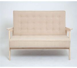 Диван двухместный РЕТРО (беленый дуб / RS3 - бежевый) | Интернет магазин мебели и декора LifeDekor