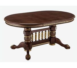 Стол обеденный раздвижной АЗИЯ-М  (Матовый лак/Темный орех / патина золото) | Интернет магазин мебели и декора LifeDekor