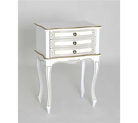 Тумба-32 (3 ящика) белый+золото | Интернет магазин мебели и декора LifeDekor