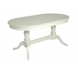 Стол обеденный овальный раздвижной Орфей-1 (Эмаль 11 / шпон бук)  Слоновая кость | Интернет магазин мебели и декора LifeDekor