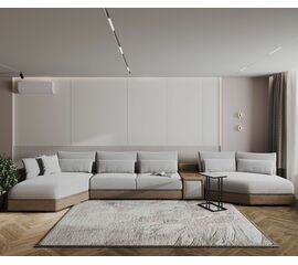 Aldo угловой модульный диван-кровать с терминальным шезлонгом, баром и столиком | Интернет магазин мебели и декора LifeDekor