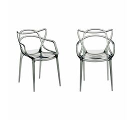 Комплект из 2-х стульев Masters прозрачный серый | Интернет магазин мебели и декора LifeDekor