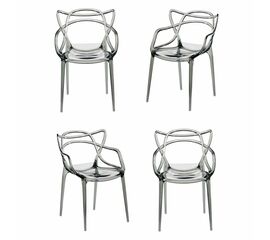 Комплект из 4-х стульев Masters прозрачный серый | Интернет магазин мебели и декора LifeDekor