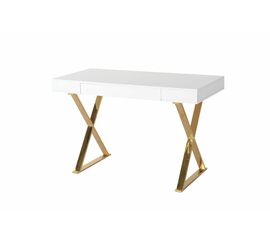 Стол-консоль Рокки MJ-001.1, 120х55х76 см, белый, золото | Интернет магазин мебели и декора LifeDekor