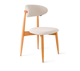 Стул Lucas латте букле с ножками цвета орех | Интернет магазин мебели и декора LifeDekor