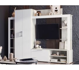 Стенка «Невада», МДФ Софт вайт/ Дуб Крафт белый | Интернет магазин мебели и декора LifeDekor