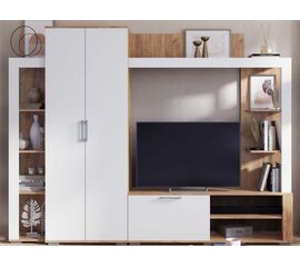 Стенка «Невада», МДФ Софт вайт/ Дуб Крафт Золото | Интернет магазин мебели и декора LifeDekor