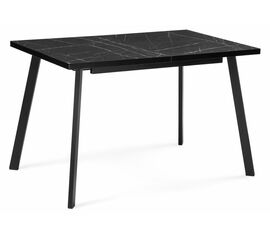Стол деревянный Цефей 120(160)х75х75 мрамор черный / черный матовый | Интернет магазин мебели и декора LifeDekor