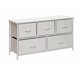 Комод "Линкс" широкий (5 ящ) (каркас Белый / ящики Белый) | Интернет магазин мебели и декора LifeDekor