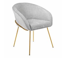 Стул-полукресло Martin серый шенилл, золотые ножки | Интернет магазин мебели и декора LifeDekor