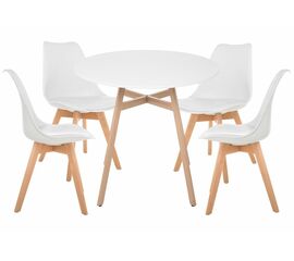 Обеденная группа Номиа 90 white / wood | Интернет магазин мебели и декора LifeDekor