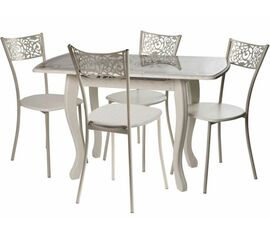 Обеденная группа (Стол Альба мини и 4 стула Эрго), МДФ патина 27 | Интернет магазин мебели и декора LifeDekor