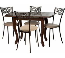 Обеденная группа (Стол Альба мини и 4 стула Кемпер), арабискат | Интернет магазин мебели и декора LifeDekor