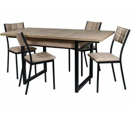 Обеденная группа (Стол Арт и 4 стула Дункан), Линкольн беж. | Интернет магазин мебели и декора LifeDekor