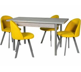 Обеденная группа (Стол Денвер и 4 стула Спайдер), ткань Канди Сани | Интернет магазин мебели и декора LifeDekor