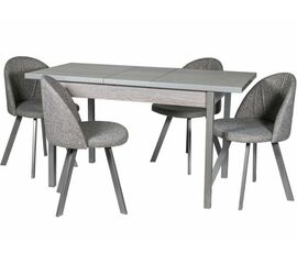 Обеденная группа (Стол Денвер и 4 стула Спайдер), ткань рогожка Графит | Интернет магазин мебели и декора LifeDekor