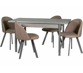 Обеденная группа (Стол Денвер и 4 стула Спайдер), ткань рогожка Кэмел | Интернет магазин мебели и декора LifeDekor