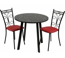 Обеденная группа (Стол Филд и 2 стула Неаполь), Экотек красный | Интернет магазин мебели и декора LifeDekor