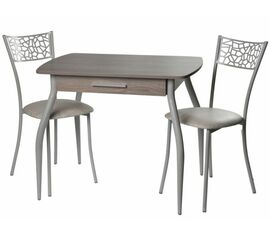 Обеденная группа (Стол Граус и 2 стула Кемпер), белый мрамор | Интернет магазин мебели и декора LifeDekor