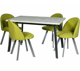 Обеденная группа (Стол Каспер и 4 стула Спайдер), ткань Канди Олива | Интернет магазин мебели и декора LifeDekor