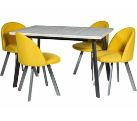 Обеденная группа (Стол Каспер и 4 стула Спайдер), ткань Канди Сани | Интернет магазин мебели и декора LifeDekor