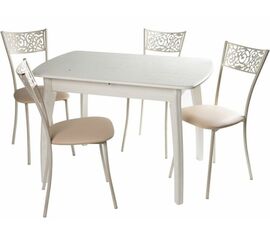 Обеденная группа (Стол Верона и 4 стула Эрго), Линкольн бежевый | Интернет магазин мебели и декора LifeDekor