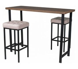 Обеденная группа (Консоль барная и 2 стула Камелот), кожзам беж | Интернет магазин мебели и декора LifeDekor