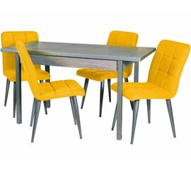 Обеденная группа (Стол Денвер и 4 стула Даллас), ткань Канди Сани | Интернет магазин мебели и декора LifeDekor