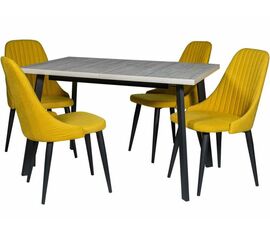 Обеденная группа (Стол Каспер и 4 стула Шато), ткань Канди Сани | Интернет магазин мебели и декора LifeDekor