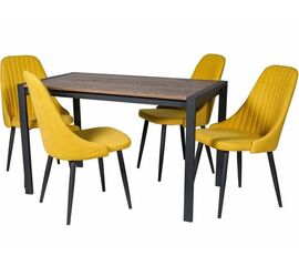 Обеденная группа (Стол Кастел и 4 стула Шато), ткань Канди Сани | Интернет магазин мебели и декора LifeDekor