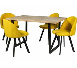 Обеденная группа (Стол Патика и 4 стула Спайдер), ткань Канди Сани | Интернет магазин мебели и декора LifeDekor